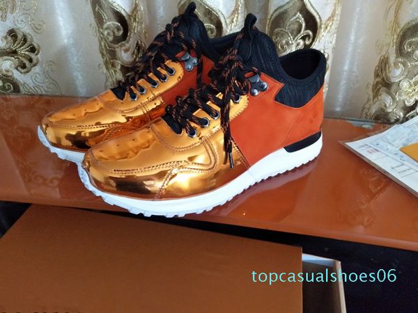 

t06 men women designer leather fashion shoes casual sneakers lace-up 2019 luxurys green running black stripe shoes red stdeb, Brown;gray