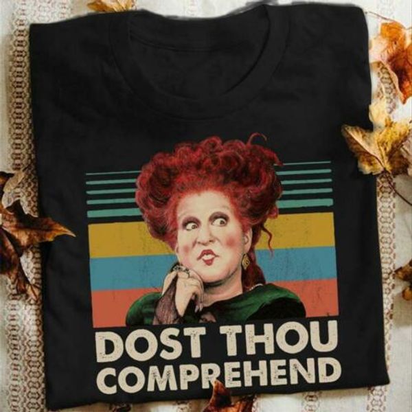 

hocus pocus winifred sanderson dost thou comprehend black cotton men s-3xl shirt