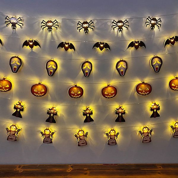 

diy halloween decoration led props pumpkin skull wizard modeling battery box string lights decorative lights 10384