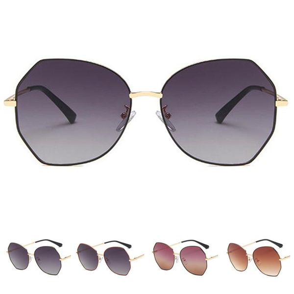 

fashion women sunglasses polygon sun glases alloy frame eyewear anti-uv spectacles oversize frames eyeglasses adumbral a, White;black