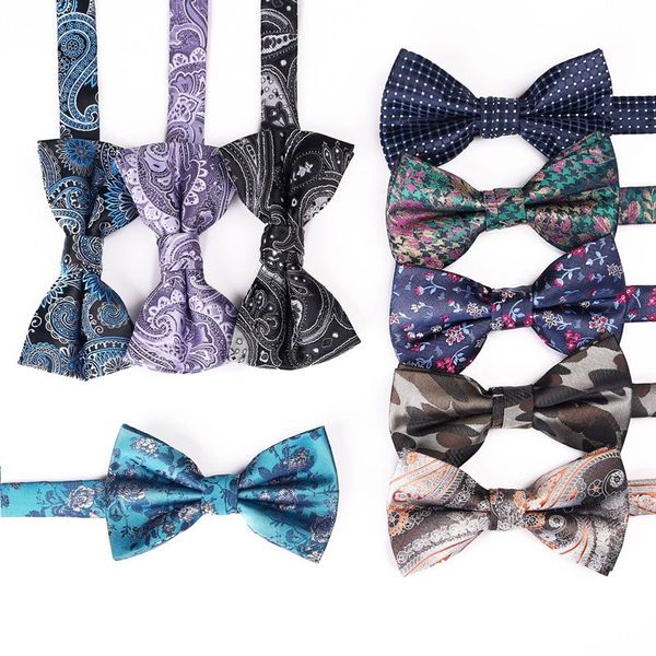 

men fashion bow tie black vintage bow tie dot jacquard butterfly boys shirt camouflage navy blue wedding regalos para hombre, Black;gray