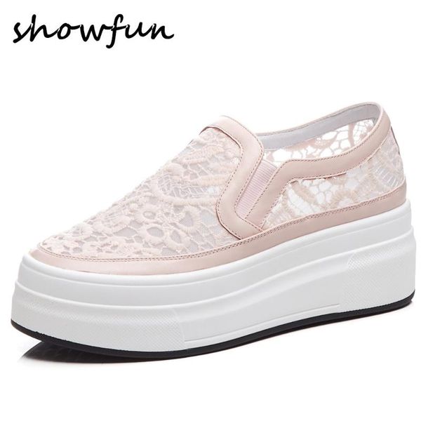

women's genuine leather bordered lace patchwork platform flats loafers leisure soft comfortable casual sneakers thick sole shoes, Black