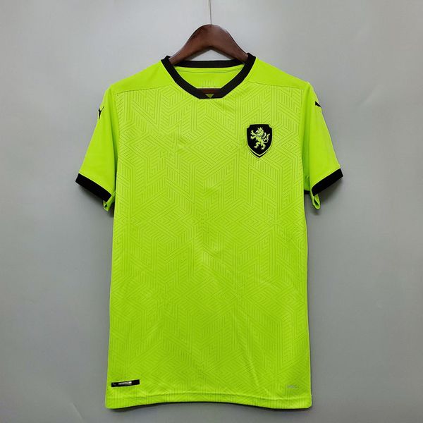 

new 2020 czech republic soccer jersey czech 20 21 patrik schick pavel kaderabek camisetas national team away green football shirts, Black;yellow