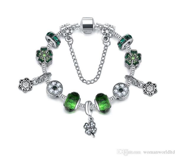 

925 silver pandor bracelets for women royal charm bracelet lucky crystal beads bracelet valentine's day gift ing, Black