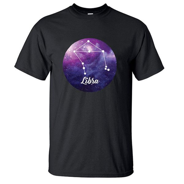 

constellation print t-shirts libra t shirts couple tshirt men 100% cotton streetwear fashion tee shirt homme tees