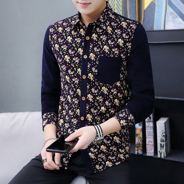 

long-sleeved shirt for men in spring and autumn kg-196, White;black