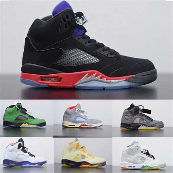 

Jumpman Basketball Shoes 5s Men Easter Bel Grape Sneakers Top 3 Red Blue Suede laney Trainers Michigan Island Green Sail Fire Silver Shoes