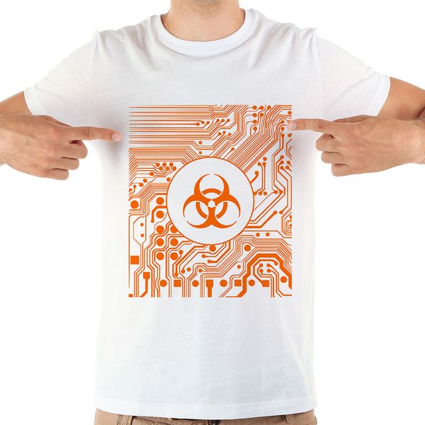 

cyber circuit goth biohazard funny tshirt men new white casual homme geek t-shirt hipster streetwear t shirt