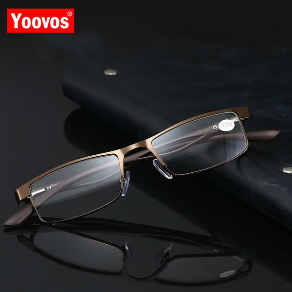 

yoovos 2020 reading glasses women luxury metal glasses frame men classic brand designer anti-blue light gafas de hombre, White;black