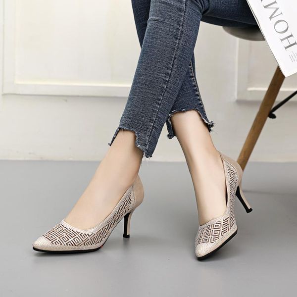 

summer new mesh sandals female pointed shallow mouth with rhinestone fashion wild comfortable and breathable, Black