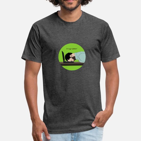 

programmer t shirt men print cotton round neck fit cute comical spring autumn novelty shirt