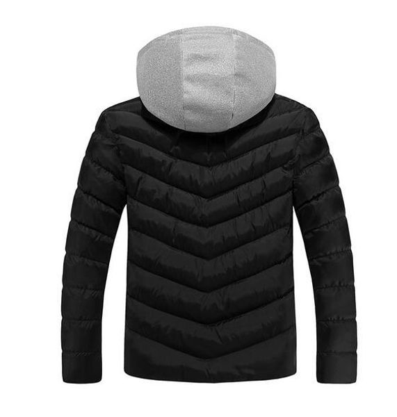 

2020 winter men's thick coats casual male patchwork parkas men fashion warm hooded jackets mens clothing 4xl, Black