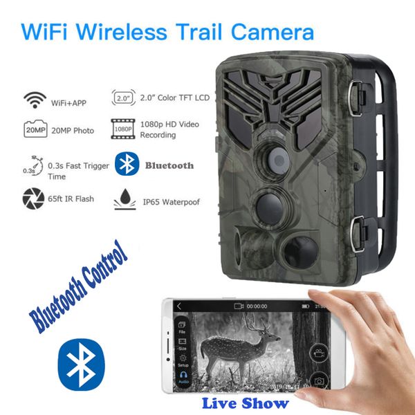 

camera bluetooth control hunting cameras wifi830 20mp 1080p night vision wildlife app p traps surveillance surveillance siren alarm