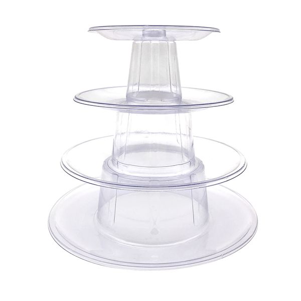 

4 tiers durable party bakeware transparent decorative macaron cake stand pvc
