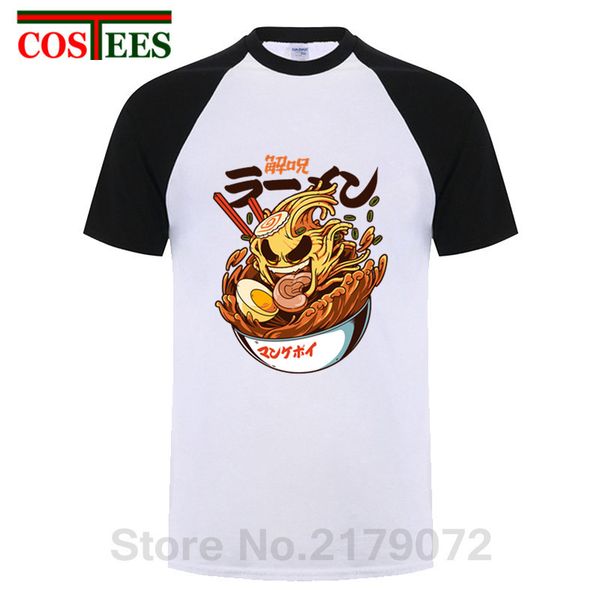 

новизна kaiju рамен футболки мужчин geek монстр лапша футболки япония еда подарок для гурманов 2020 горячей продажи нового аниме одежды