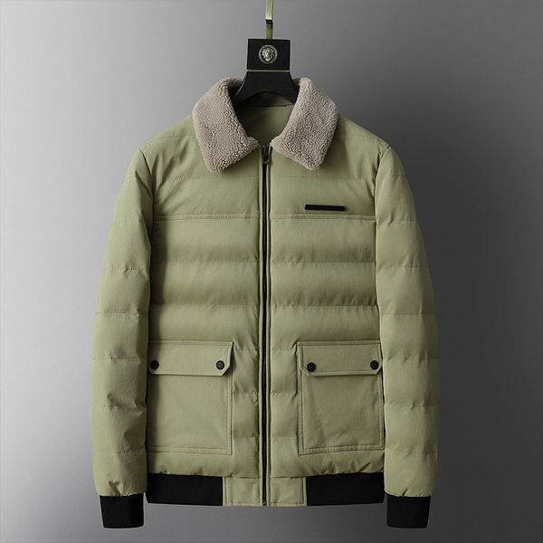 

2020 winter new parkas men's large size 4xl lapel casual coat men's thick warm cotton liner quality classic parkas coats, Black