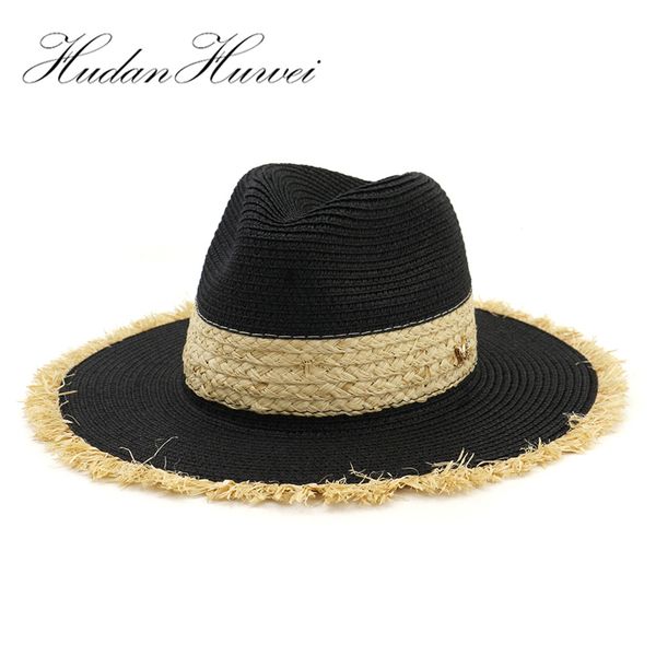 

summer women ladies paper straw jazz hat outdoor wide brim sun hats beach unedged sunshade cap breathable sunhat for unisex, Blue;gray