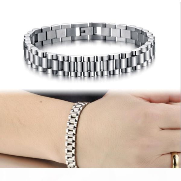 

whosales-mens прохладный 10мм 21см серебро из нержавеющей стали 316l ремешок для часов браслеты длина регулируемые mens браслет ювелирные по, Black