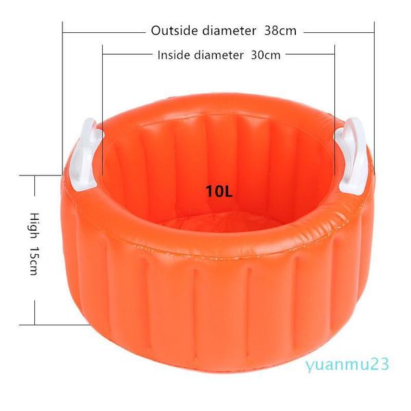 

10l creative folding water basin, pvc inflatable portable outdoor fishing wash car birdbath suitable for temperature from minus 10 to 100