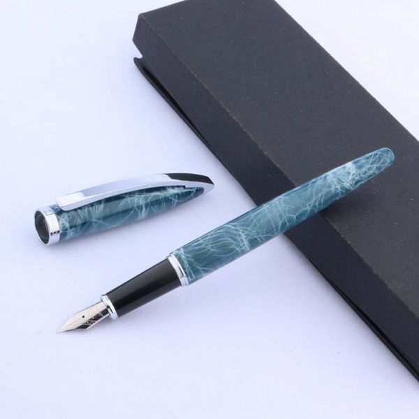 

jinhao 156 champagne blue marble silver piece trim fountain pen