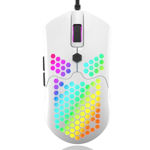 

m5 hollow-out honeycomb shell gaming mouse colorful rgb backlit light wired mice with 7 buttons for game lovers accessories