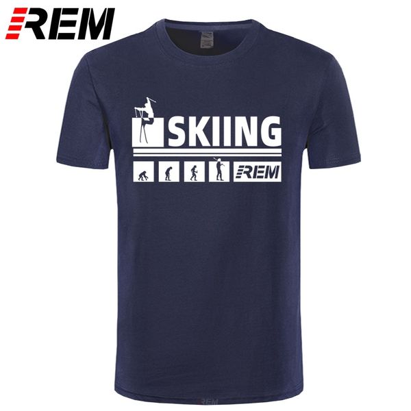 

rem tees summer men's fashion t shirt wholesale cross-country ski evolution funny nordic skiing t-shirt