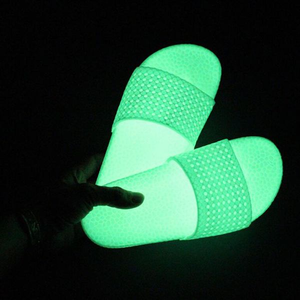 

summer fluorescent slippers women outdoor home furnishing slides glowing beach women slippers indoor ladies sliders, Black