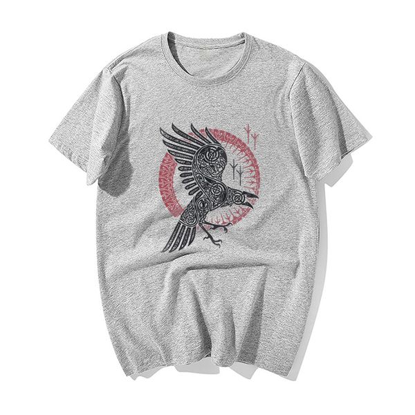 

retro classic viking tv show t shirt ragnar's raven print tshirt men summer cotton t-shirt hip hop harajuku streetwear