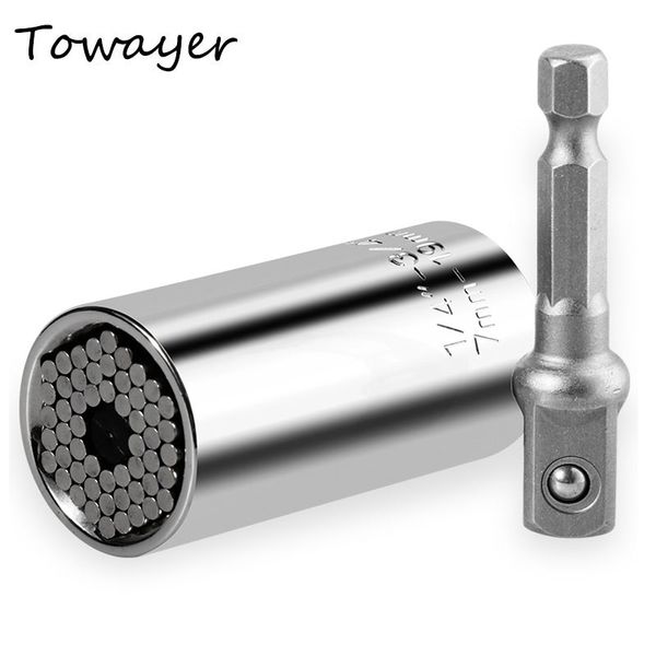 

universal torque wrench head set socket sleeve 7-19mm power drill ratchet bushing spanner key magic grip multi hand tools