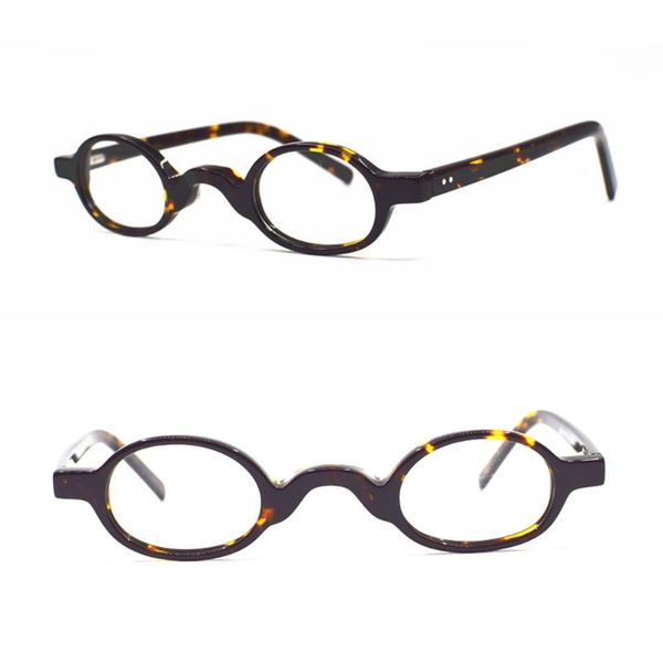 

vintage super small 37mm spring hinges oval acetate eyeglass frames full rim men women optical myopia, Black