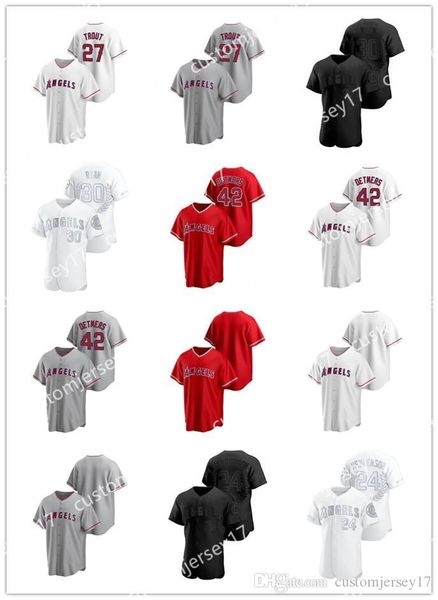 

men women youth los angeles angels 42 reid detmers 27 mike trout 17 shohei ohtani player custom jerseys baseball jersey, Blue;black