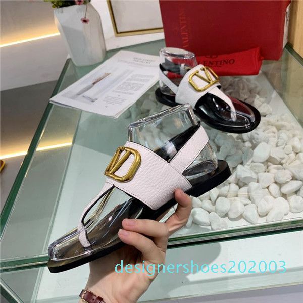 

2020 r classic women casual shoes summer sandals luxury flat heel 3 colors water-stained leather texture s03, Black