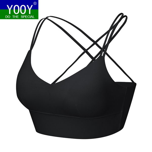 

gym clothing yooy yoga bra black, White;black