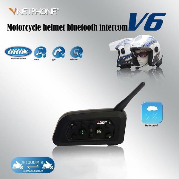 

vodool v6 motorcycle helmet bluetooth intercom 10 riders 1200m wireless motorcycle headset waterproof wireless bt interphone