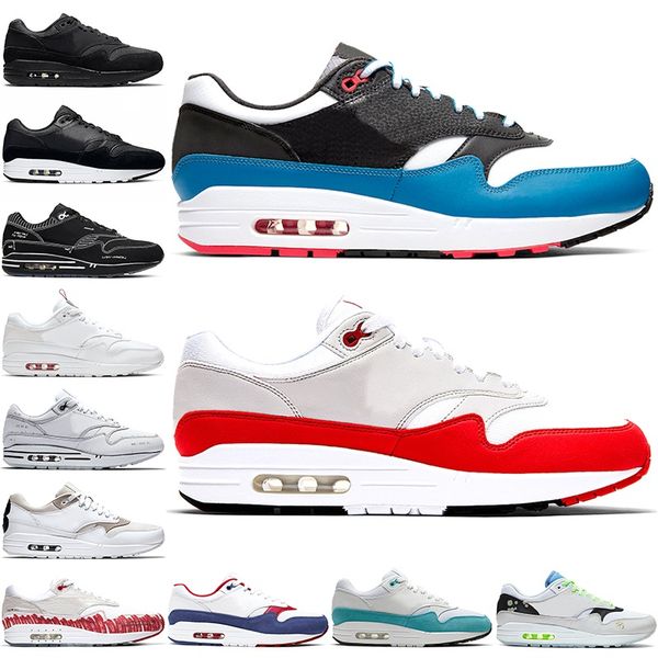 

1s мужчины женщины кроссовки мужские кроссовки тренеров высокого качества сценарий og anniversary тройной черный 87 бегун спортивные тапки р, White;red