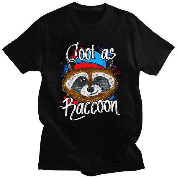 

kawaii cool as raccoon t shirt for men crew neck short sleeved trash panda t-shirt summer tshirt pre-shrunk cotton tee gift