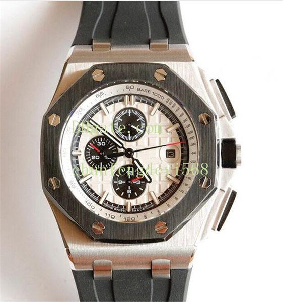 

offshore mens watches 316l steel 44mm camouflage green rubber strap sapphire 26405ce 26400so 3126 automatic fashion luxury wristwatch, Slivery;brown