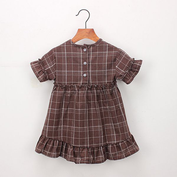 

dhgate fashion toddler kids baby girls clothes short sleeve plaid party pageant princess dress clearance newst baby dress z0208