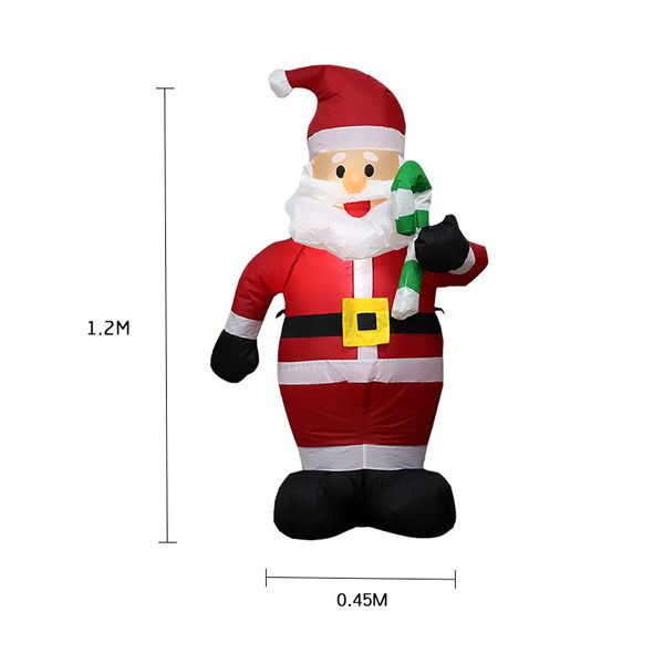 

new christmas decorations activity venue layout props 1.2 m inflatable small cane santa claus thanksgiving decorations for home