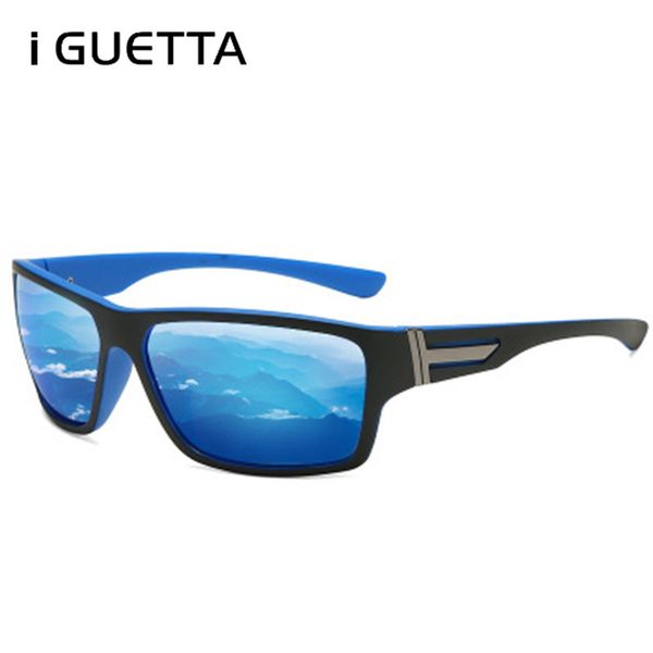 

iguetta square polarized sunglasses men outdoor sand control sunglass metal glasses frame vintage uv400 iyjb637, White;black