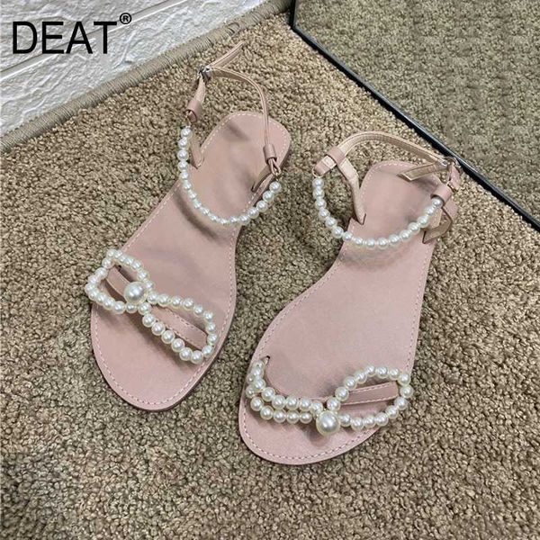 

deat] 2020 new spring summer round toe string pearls bowknot sweet simple pu leather sandals for women shoes fashion 10i556, Black