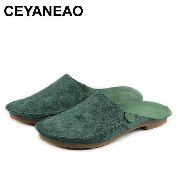 

ceyaneao femme flat shoes 100% genuine leather without lace ladies flat shoes 2020 pure hand made woman summer, Black