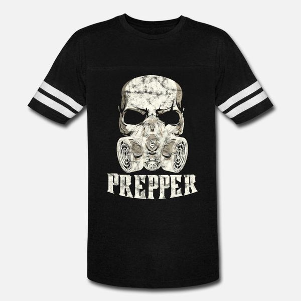 

prepper vintage skull gas mask face survivalism t shirt men customize 100% cotton plus size 3xl normal sunlight summer style shirt
