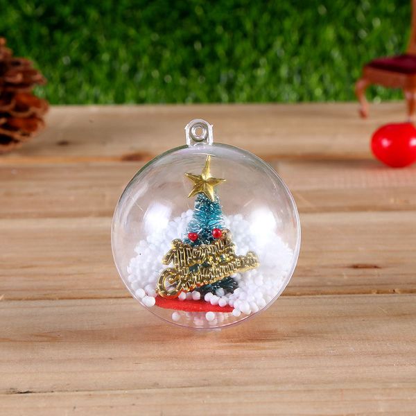 

6cm 7cm 8cm christmas tress hanging decorations ball transparent open plastic clear ornament kids favors party supplies