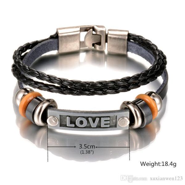 

New Arrival Cross Charm Braided Men women Bracelet Jewelry Hand Woven PU Leather Bracelets Bangles Black Wristband