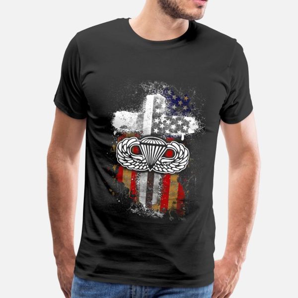 

airborne paratrooper 82nd airborne paratrooper p t shirt men knitted tee shirt s-xxxl fit crazy comfortable spring slim shirt