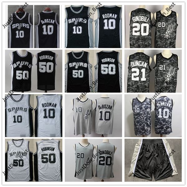 

new tim duncan 21 san antonio spurs demar derozan 10 vancouver manu ginobili 20 mens 50 robinson 4 white iceman swingman shorts, Black;red