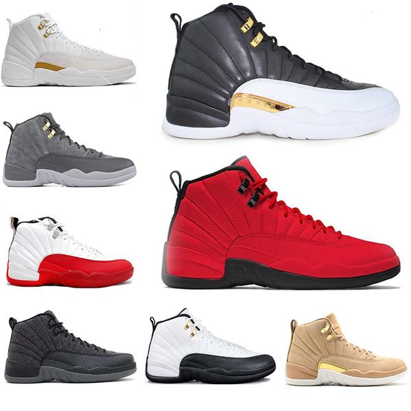 

12s zapatos man basketball shoes for men white unc taxi flu game playoffs master men sports sneakers trainer discount ing, Black