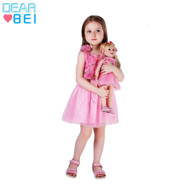 

sleeveless pink doll princess diy dress,handmade kids and dolls dress,fashion doll clothes for 18inch