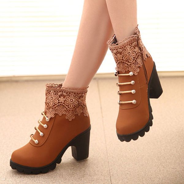 

ankle boots, high heels, shoes, retro boots, elegant shoes for ladies, Black